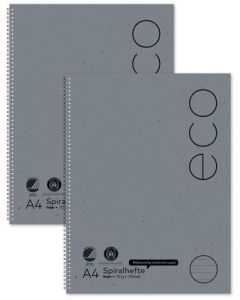 ECO Spiralhefte A4 med linjer 70 blad 70 gram miljøvennlig resirkulert papir