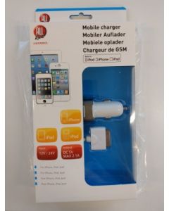 Mobiltelefonlader til bil for Iphone iPod og Ipad